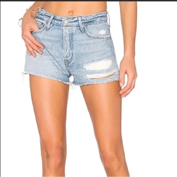 GRLFRND Cindy High Rise Distressed Denim Shorts Size 26 - Picture 1 of 11